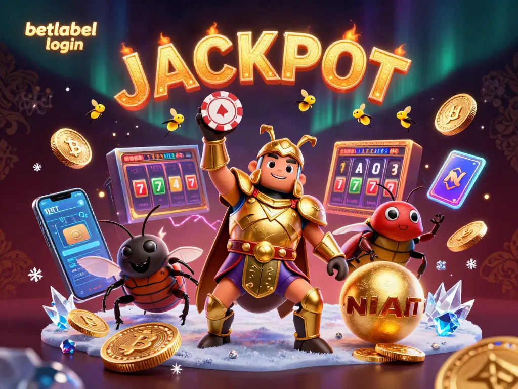 Win big with betlabel login amidst vibrant gaming icons and characters